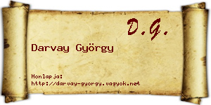 Darvay György névjegykártya