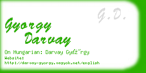 gyorgy darvay business card